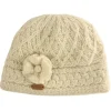 Aran Trellis Pullon Hat Natural White