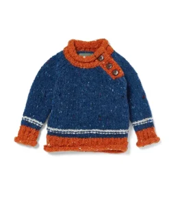 Baby Roll Neck Crew Neck Sweater Blue