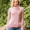 Cable Knit Side Zip Pink