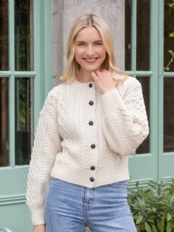 Clover Cropped Cardigan Natural