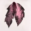 Felt Wool Leaf Scarf Pink/Black