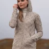 Honeycomb Hooded Cardigan Oatmeal