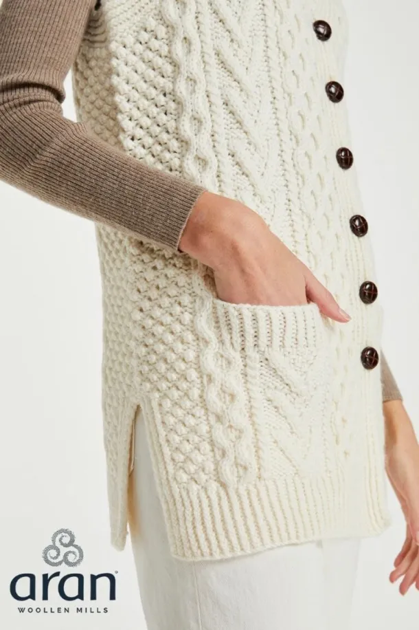 Ladies Handknit Buttoned Vest