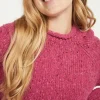 Ladies Roll Neck Raglan Crew Pink