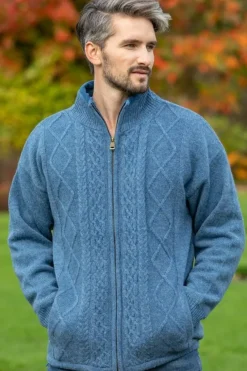 Lined Shetland Jacket Blue
