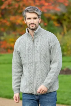 Lined Shetland Jacket Light Grey