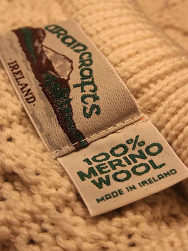 Men's Traditional Aran Turtleneck Sweater