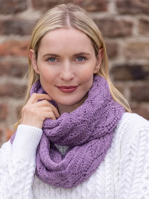 100% Merino Wool Infinity Scarf Lavender