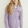Patchwork One Button Cardigan Lilac