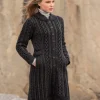 Scallop Edge Coat CHARCOAL -100% Merino Wool
