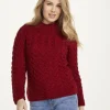 Shaped Crew Neck Sweater Red