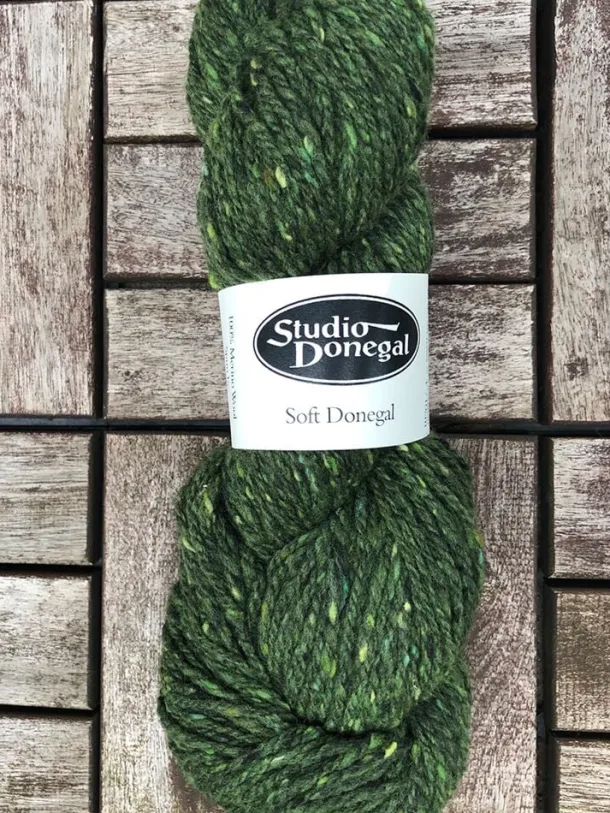 Soft Donegal Knitting Wool Dark Green 100g
