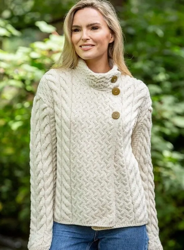Super Soft Aran Button Cardigan