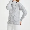 Supersoft Button Neck Sweater - Silver