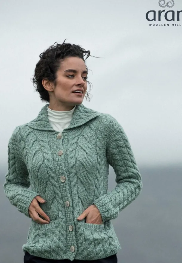 Supersoft Merino Wool Cardigan Green