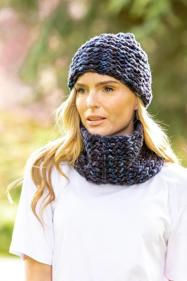 Super-soft Navy mix Snood - Made in Ireland