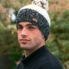 Uneven Wool Bobble Hat Charcoal