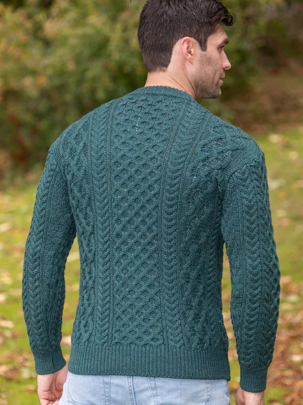 Unisex Heavyweight Aran Sweater Evergreen
