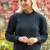 Unisex Merino Wool Aran Sweater - Blackwatch