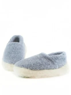Unisex Merino Wool Slippers Light Blue