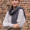 Wool and Cashmere Aran Scarf Slate