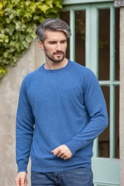 Wool and Cashmere Crew Neck Denim
