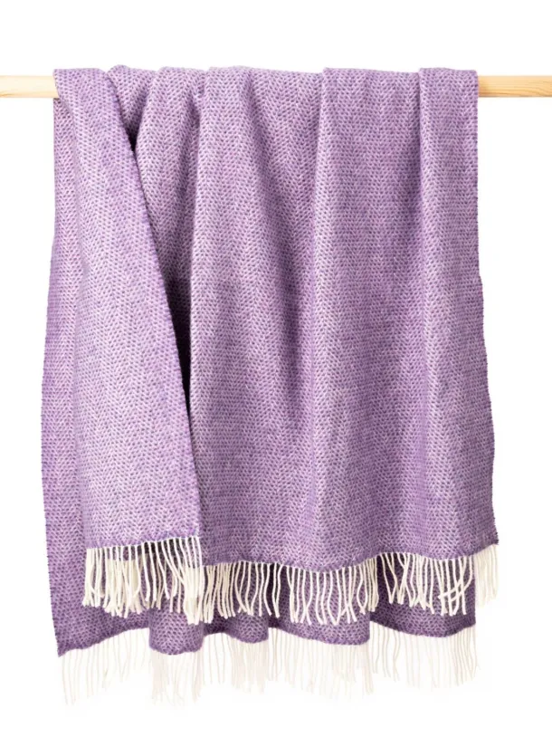 Wool and Cashmere Herringbone Throw Col.1440